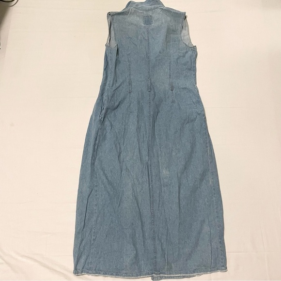 Vintage Gasp By Galucci Sleeveless Long Open Front Denim Vest Size 6 - Picture 11 of 16